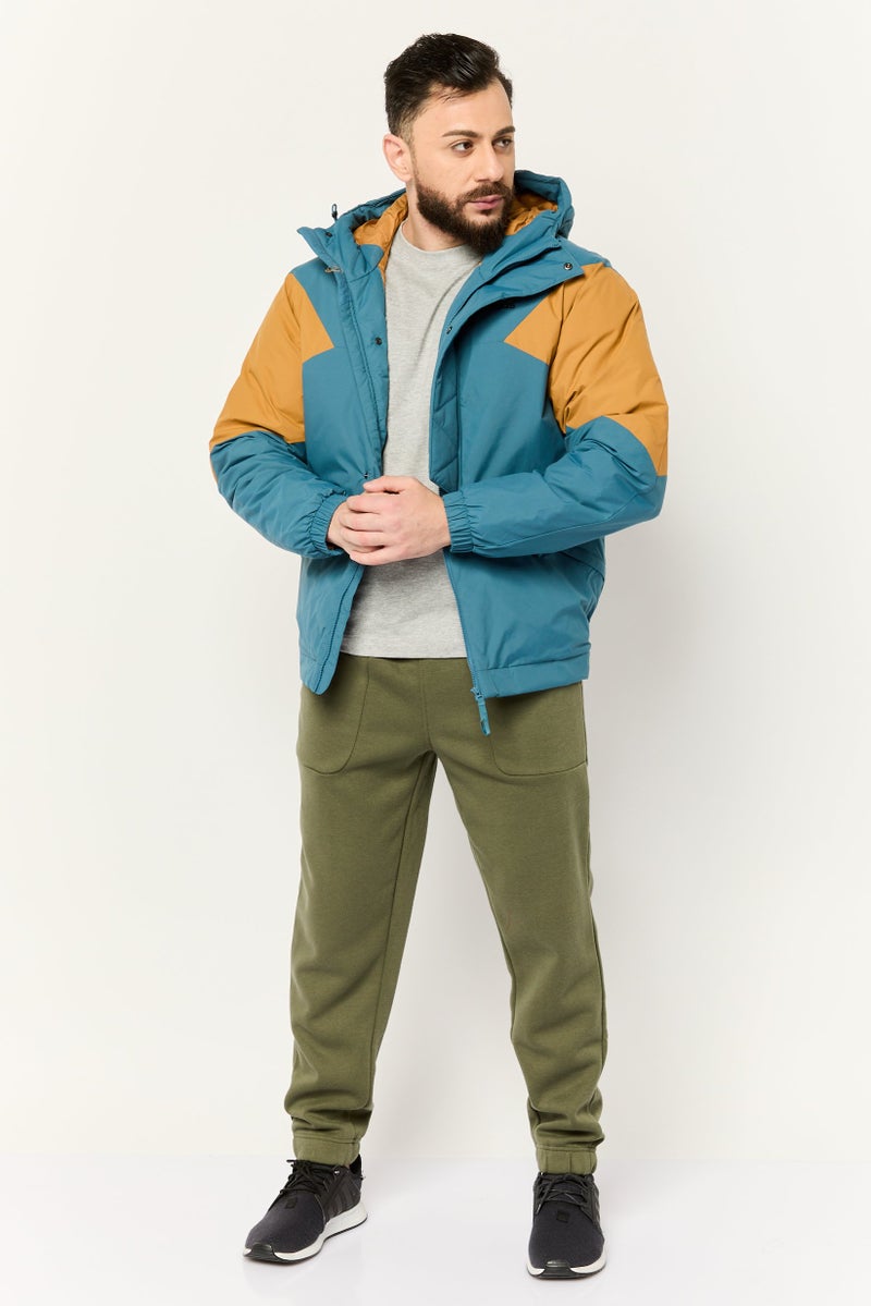 Adidas جاكيت رياضي للرجال بأكمام طويلة مناسب للخارج، أزرق مائل إلى الأخضر - Image 2